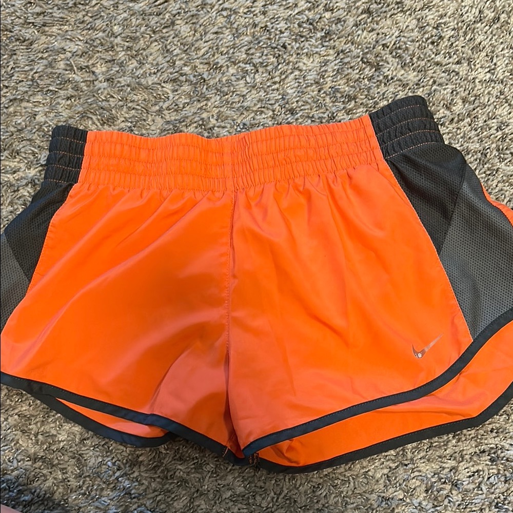 Nike Orange and Black Athletic Shorts